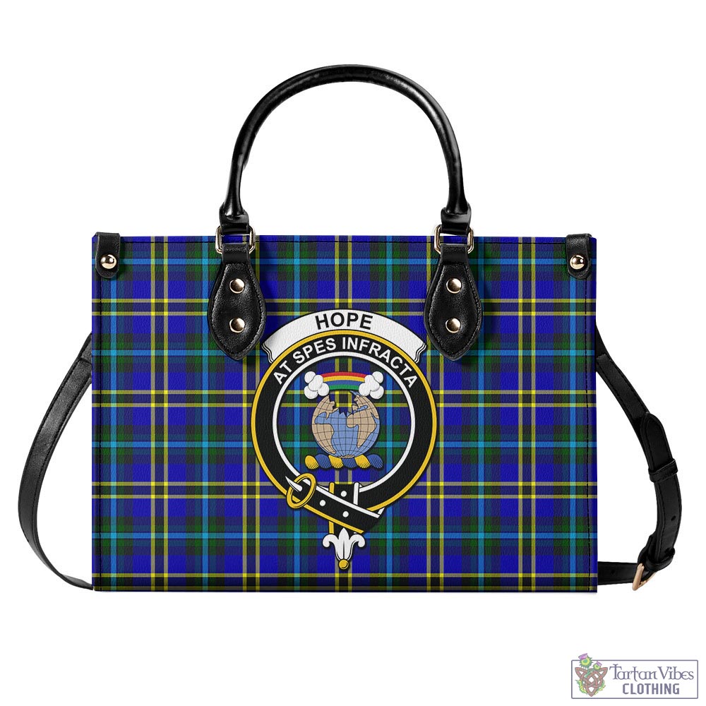 Tartan Vibes Clothing Hope Modern Tartan Luxury Leather Handbags with Family Crest