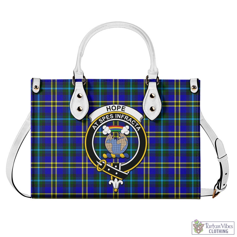 Tartan Vibes Clothing Hope Modern Tartan Luxury Leather Handbags with Family Crest