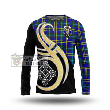 Hope Tartan Long Sleeve T-Shirt with Family Crest and Celtic Symbol Style Unisex - Tartan Vibes Clothing