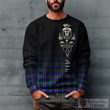 Tartan Vibes Clothing Hope Modern Tartan Sweatshirt Featuring Alba Gu Brath Family Crest Celtic Inspired