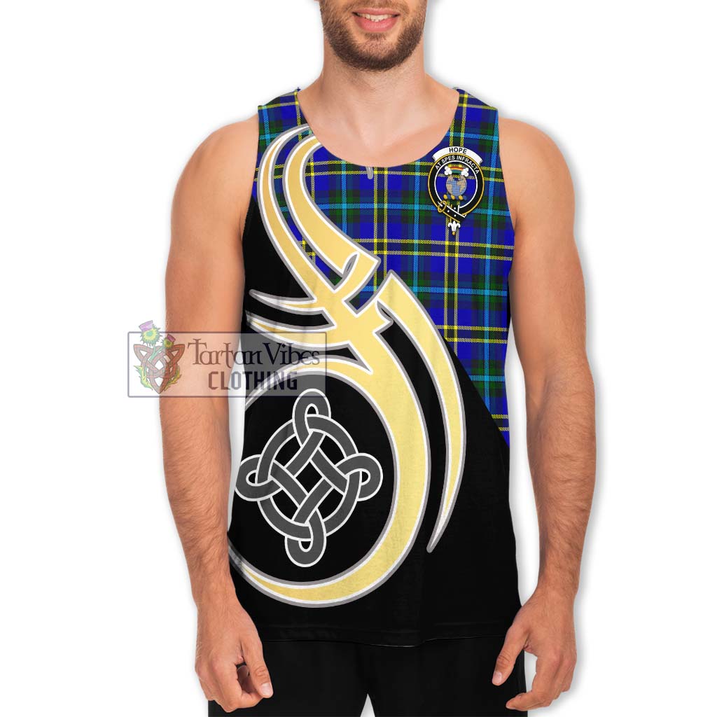 Hope Tartan Men's Tank Top with Family Crest and Celtic Symbol Style Men - Tartan Vibes Clothing