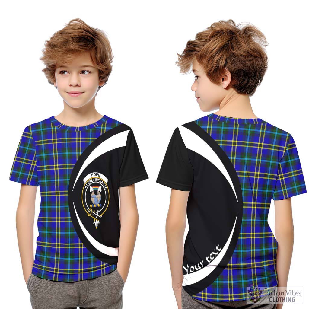 Hope Tartan Kid T-Shirt with Family Crest Circle Style Youth XL Size14 - Tartan Vibes Clothing