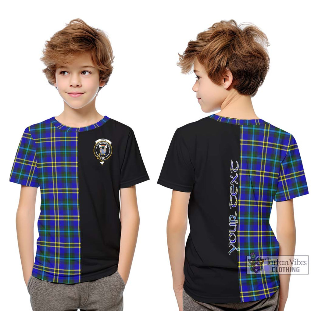 Hope Tartan Kid T-Shirt with Family Crest and Half Of Me Style Youth XL Size14 - Tartanvibesclothing Shop