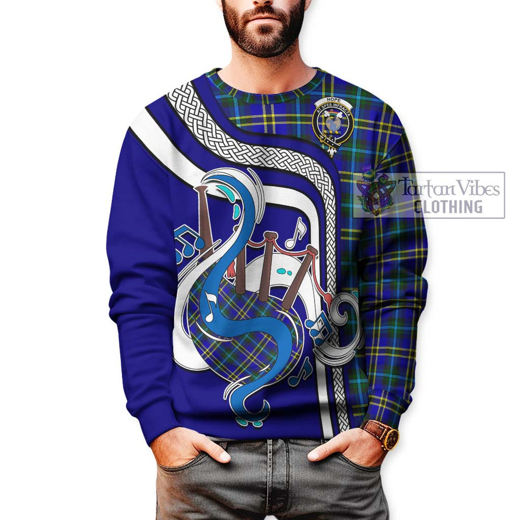 Tartan Vibes Clothing Hope Modern Tartan Sweatshirt with Epic Bagpipe Style