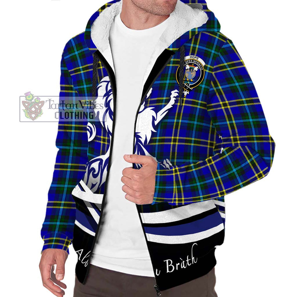 Hope Tartan Sherpa Hoodie with Alba Gu Brath Regal Lion Emblem Unisex S - Tartan Vibes Clothing