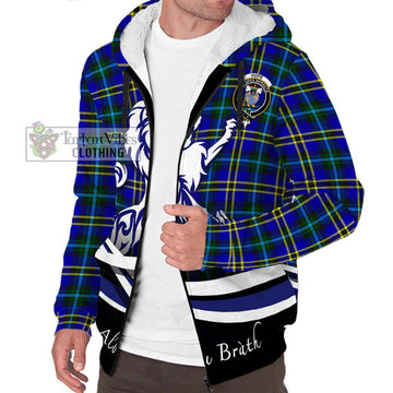 Hope Tartan Sherpa Hoodie with Alba Gu Brath Regal Lion Emblem
