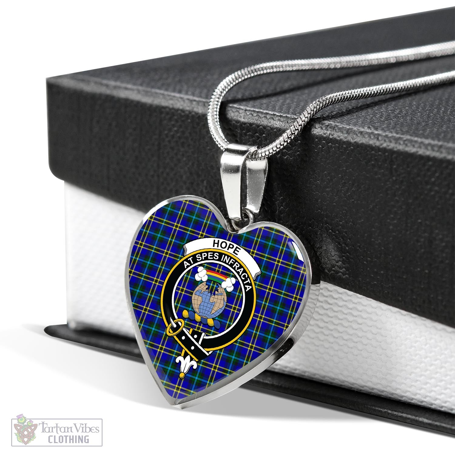 Tartan Vibes Clothing Hope Modern Tartan Heart Necklace with Family Crest