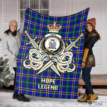 Hope Modern Tartan Blanket with Clan Crest and the Golden Sword of Courageous Legacy