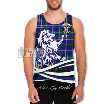 Hope Tartan Men's Tank Top with Alba Gu Brath Regal Lion Emblem Men - Tartanvibesclothing Shop