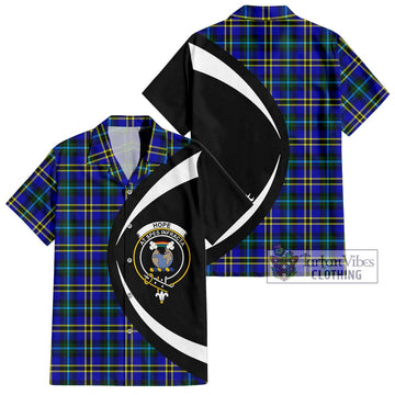 Hope Tartan Short Sleeve Button Up with Family Crest Circle Style Kid - Tartan Vibes Clothing