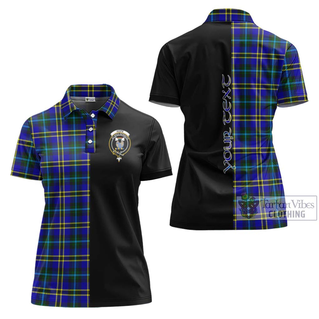 Hope Tartan Women's Polo Shirt with Family Crest and Half Of Me Style Women - Tartanvibesclothing Shop