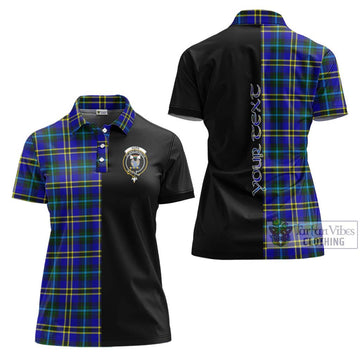 Hope Tartan Women's Polo Shirt with Family Crest and Half Of Me Style Women - Tartanvibesclothing Shop