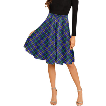 Hope Tartan Melete Pleated Midi Skirt Cross Style