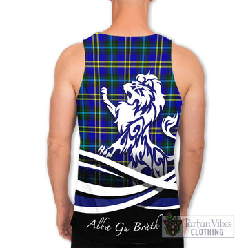 Hope Tartan Men's Tank Top with Alba Gu Brath Regal Lion Emblem - Tartanvibesclothing Shop