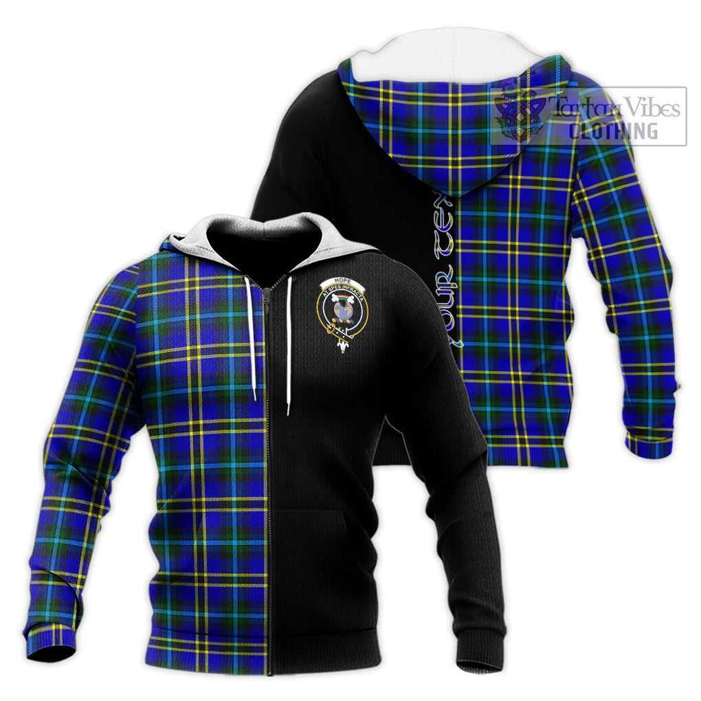 Hope Tartan Knitted Hoodie with Family Crest and Half Of Me Style Unisex Knitted Zip Hoodie - Tartanvibesclothing Shop