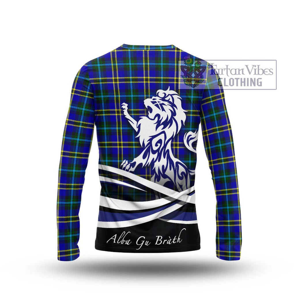 Hope Tartan Long Sleeve T-Shirt with Alba Gu Brath Regal Lion Emblem - Tartanvibesclothing Shop