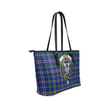 Hope Modern Tartan Leather Tote Bag with Family Crest