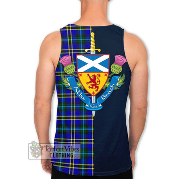 Tartan Vibes Clothing Hope Modern Tartan Men's Tank Top with Scottish Lion Royal Arm Half Style