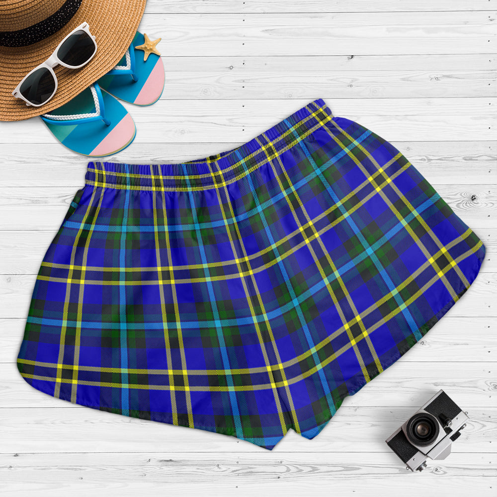 Hope Tartan Womens Shorts with Family Crest - Tartan Vibes Clothing