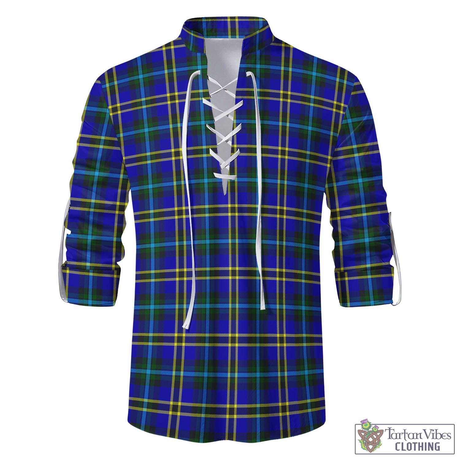 Tartan Vibes Clothing Hope Modern Tartan Men's Scottish Traditional Jacobite Ghillie Kilt Shirt