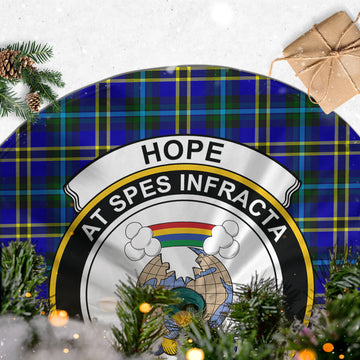 Hope Modern Tartan Christmas Tree Skirt with Family Crest