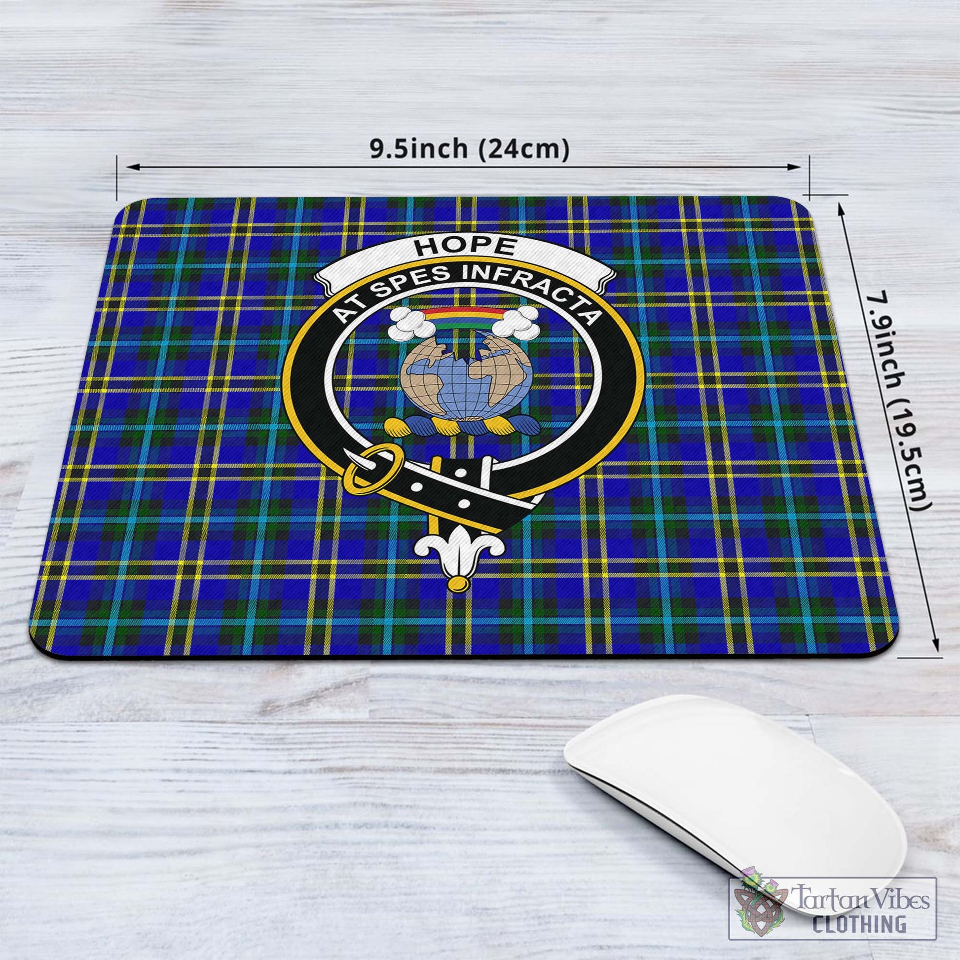 Tartan Vibes Clothing Hope Modern Tartan Mouse Pad with Family Crest