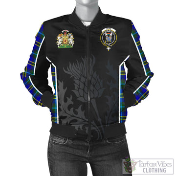 Hope Modern Tartan Bomber Jacket with Family Crest and Scottish Thistle Vibes Sport Style