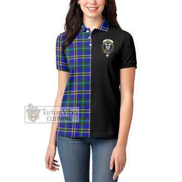 Hope Tartan Women's Polo Shirt with Family Crest and Half Of Me Style - Tartanvibesclothing Shop