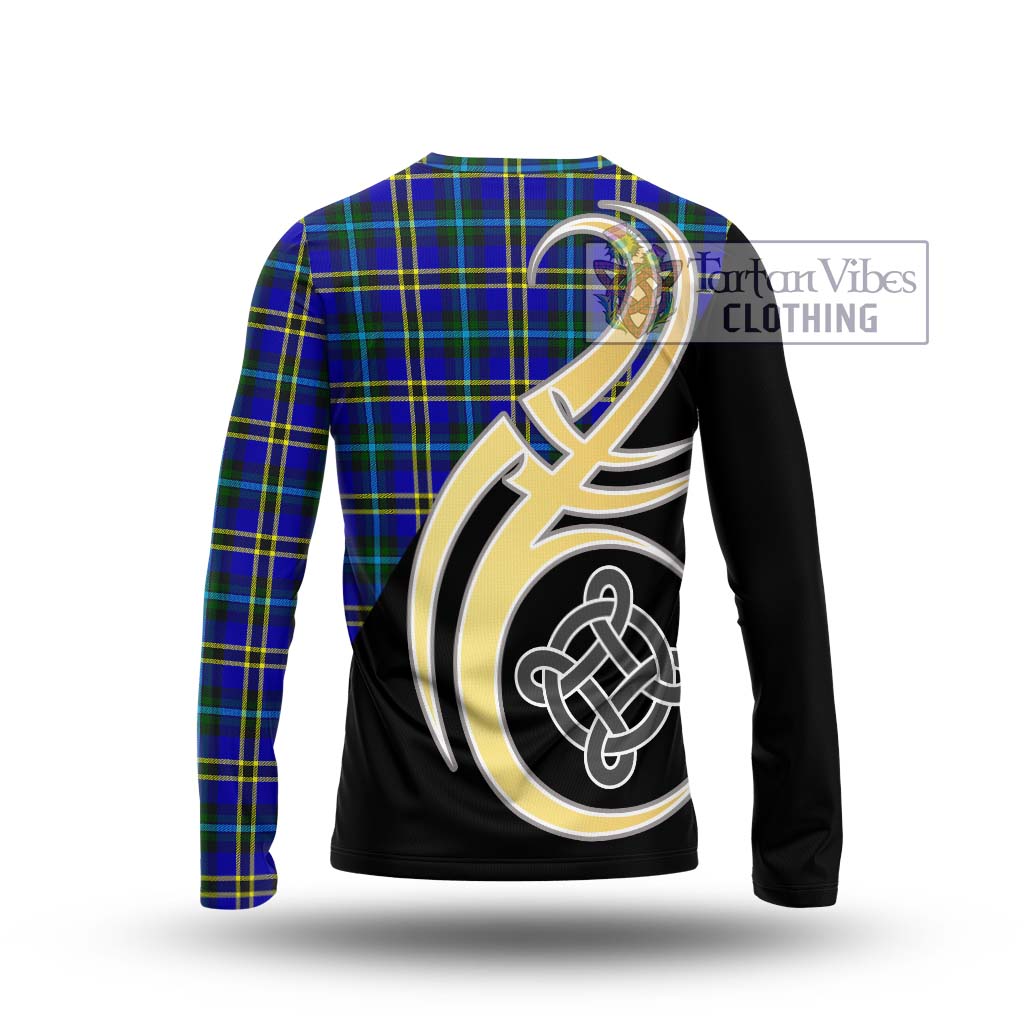 Hope Tartan Long Sleeve T-Shirt with Family Crest and Celtic Symbol Style - Tartan Vibes Clothing