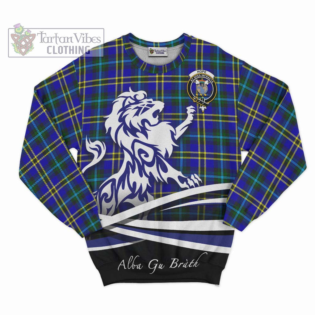 Hope Tartan Sweatshirt with Alba Gu Brath Regal Lion Emblem - Tartanvibesclothing Shop