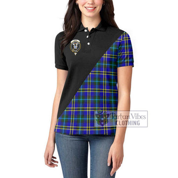 Hope Tartan Women's Polo Shirt with Family Crest and Military Logo Style - Tartanvibesclothing Shop