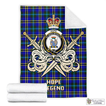 Hope Modern Tartan Blanket with Clan Crest and the Golden Sword of Courageous Legacy