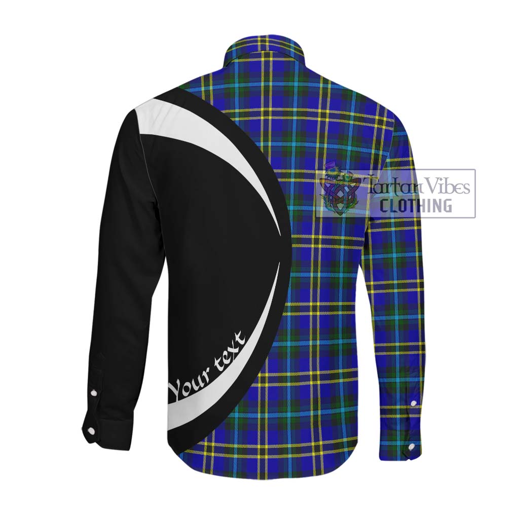 Hope Tartan Long Sleeve Button Up with Family Crest Circle Style Men's Shirt - Tartan Vibes Clothing