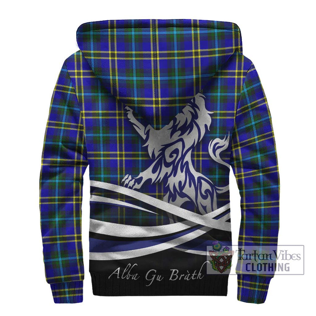 Hope Tartan Sherpa Hoodie with Alba Gu Brath Regal Lion Emblem - Tartan Vibes Clothing