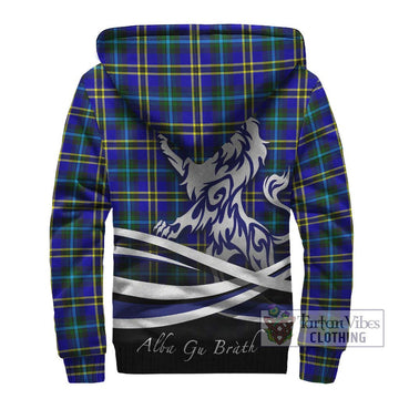Hope Tartan Sherpa Hoodie with Alba Gu Brath Regal Lion Emblem
