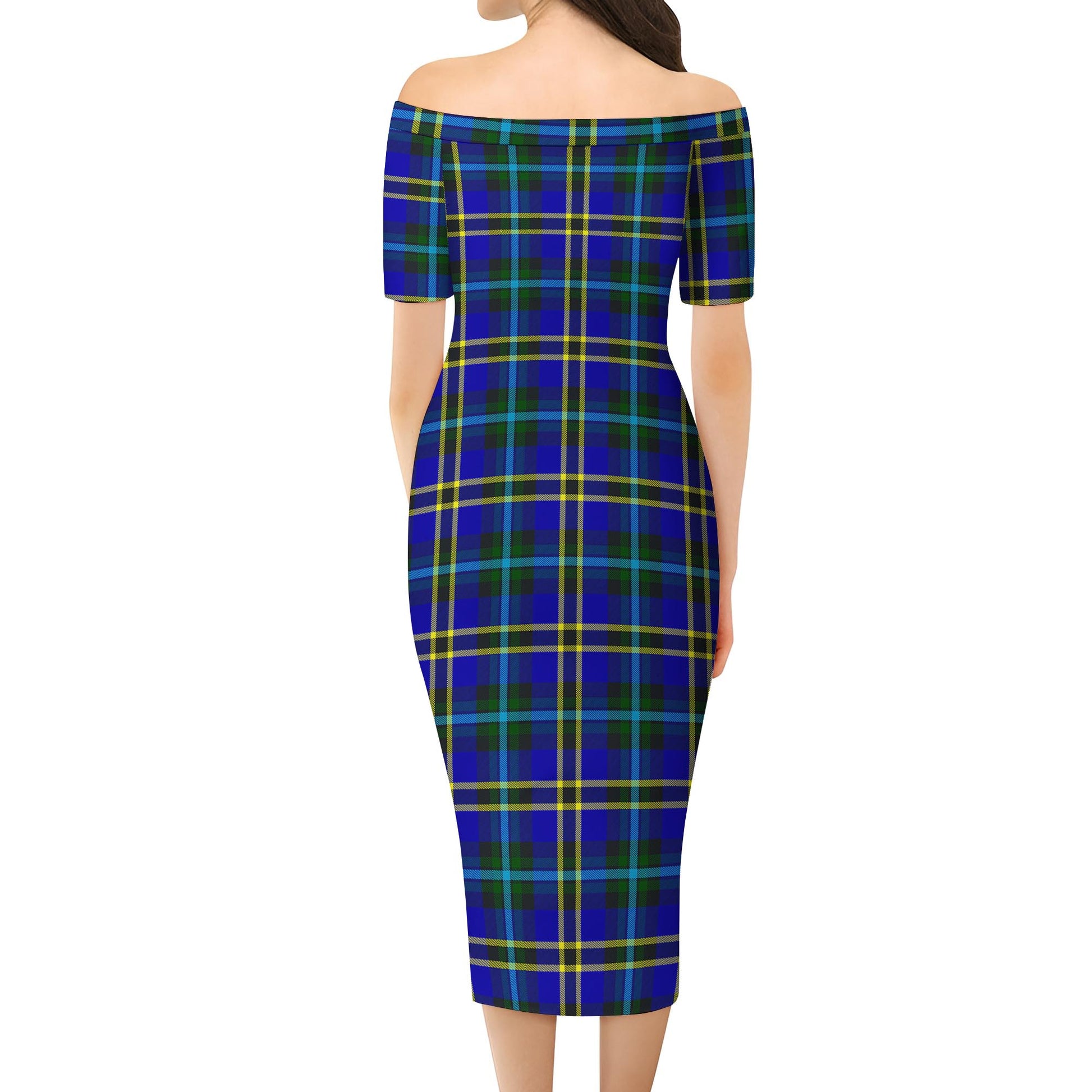 Hope Modern Tartan Off Shoulder Lady Dress - Tartanvibesclothing