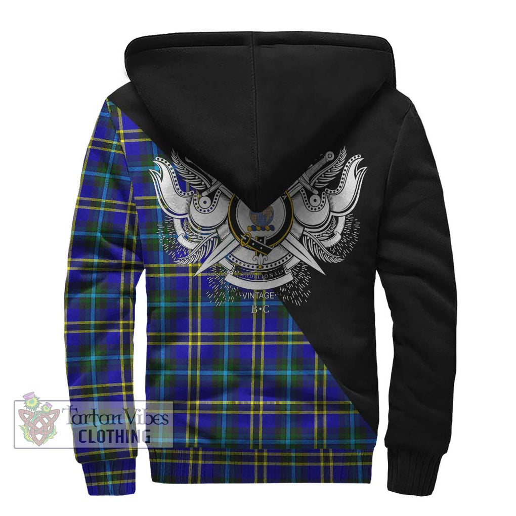 Hope Tartan Sherpa Hoodie with Family Crest and Military Logo Style - Tartanvibesclothing Shop