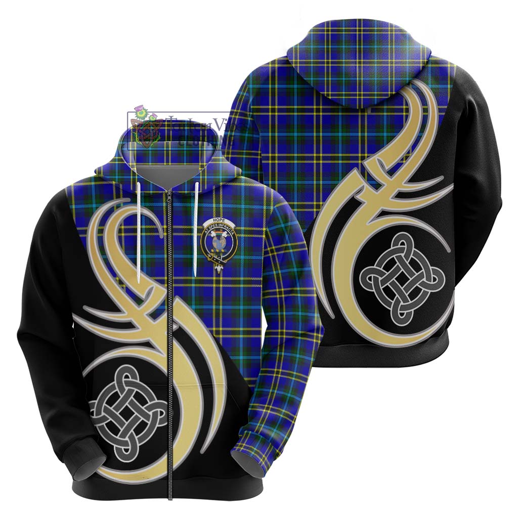 Hope Tartan Hoodie with Family Crest and Celtic Symbol Style - Tartan Vibes Clothing