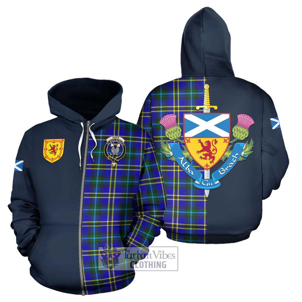 Tartan Vibes Clothing Hope Modern Tartan Hoodie with Scottish Lion Royal Arm Half Style