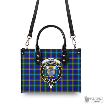 Hope Tartan Luxury Leather Handbags with Family Crest - Tartan Vibes Clothing