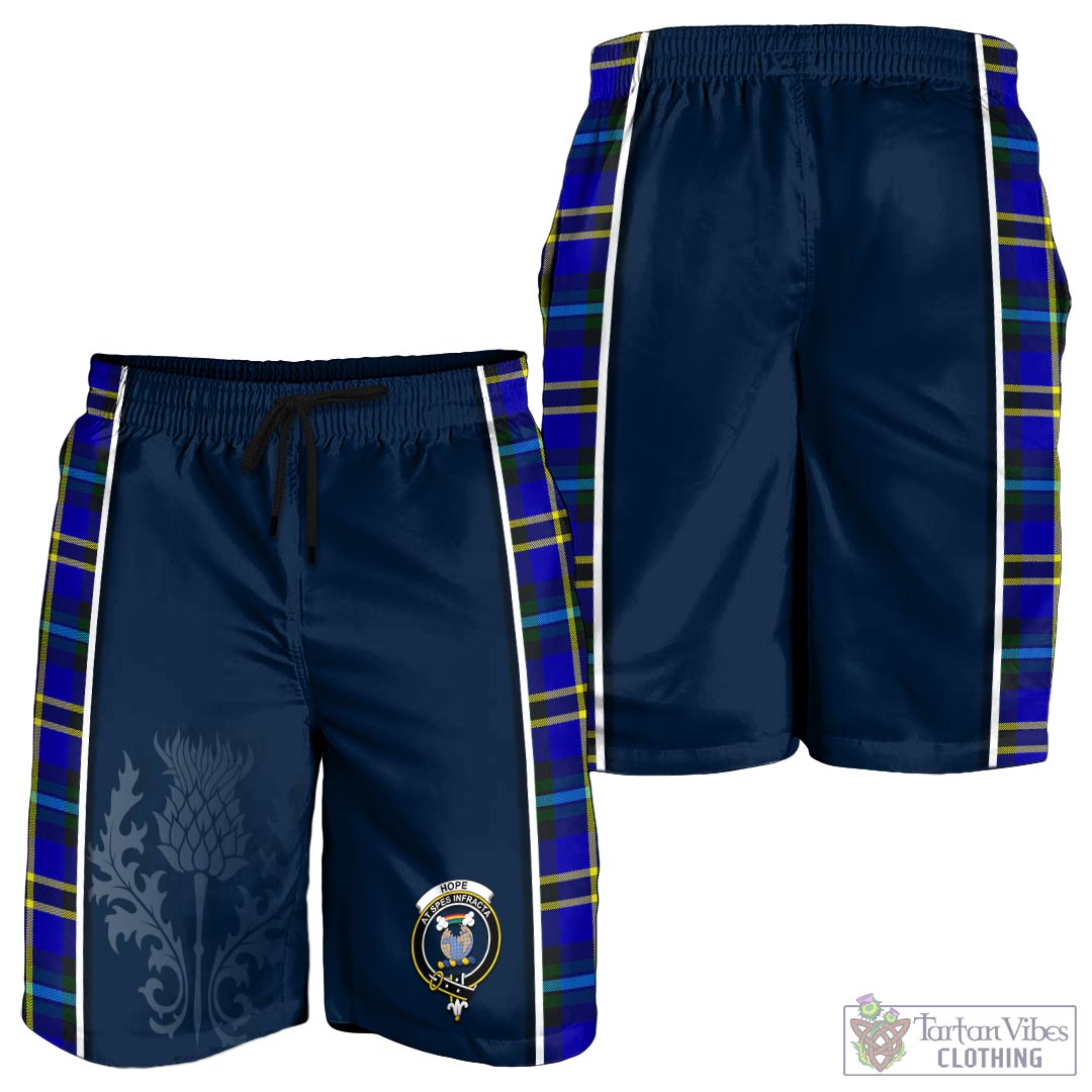 Tartan Vibes Clothing Hope Modern Tartan Men's Shorts with Family Crest and Scottish Thistle Vibes Sport Style