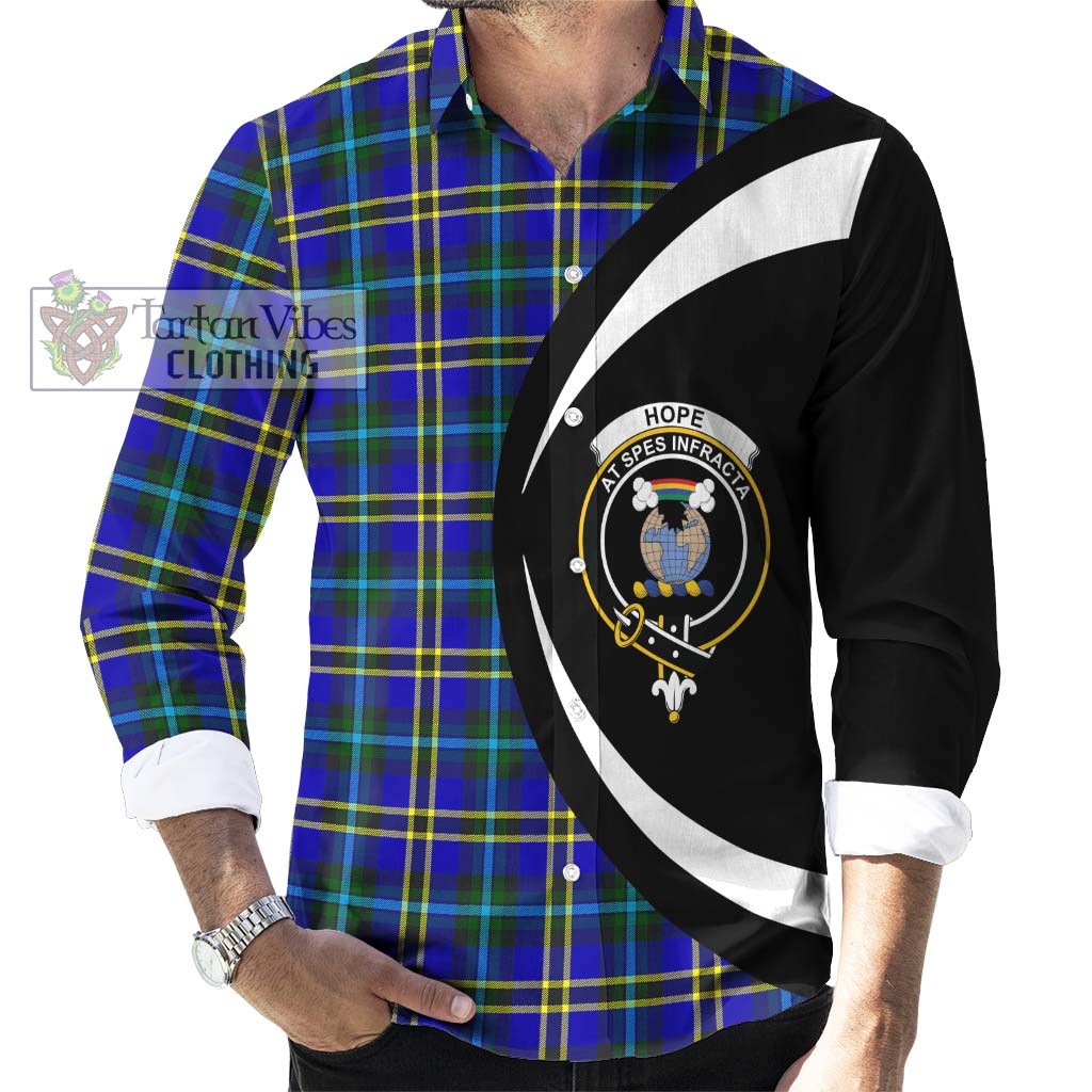 Hope Tartan Long Sleeve Button Up with Family Crest Circle Style - Tartan Vibes Clothing