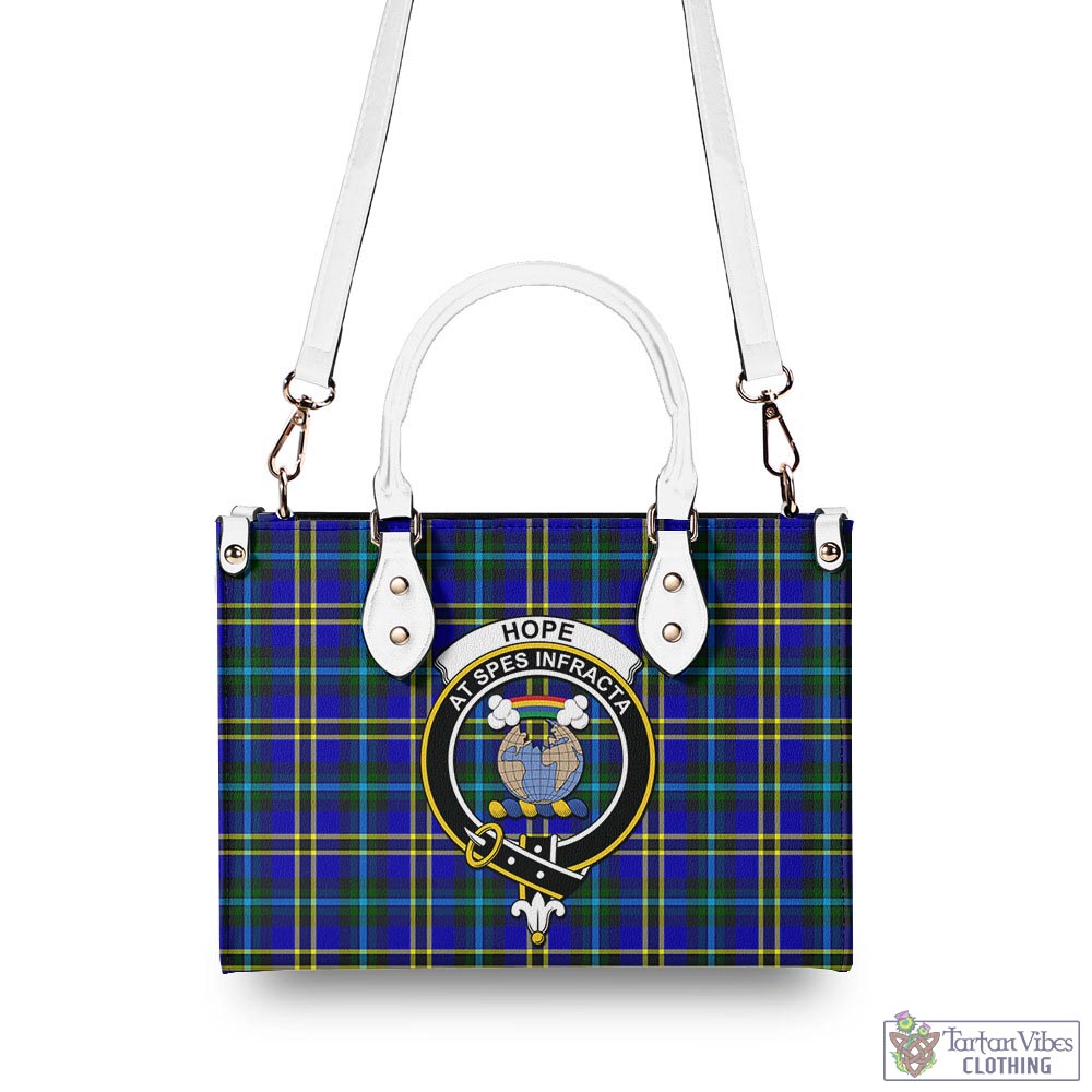 Tartan Vibes Clothing Hope Modern Tartan Luxury Leather Handbags with Family Crest