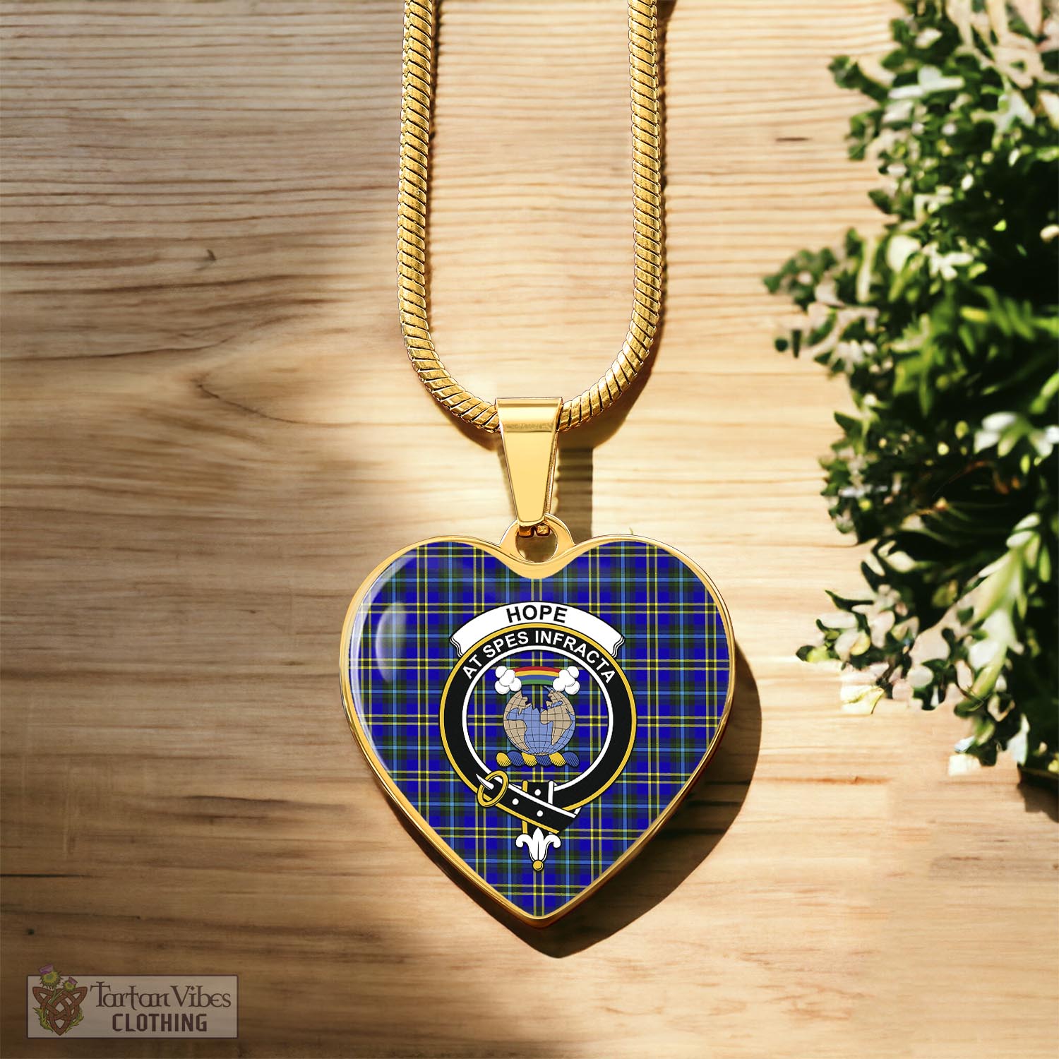 Tartan Vibes Clothing Hope Modern Tartan Heart Necklace with Family Crest