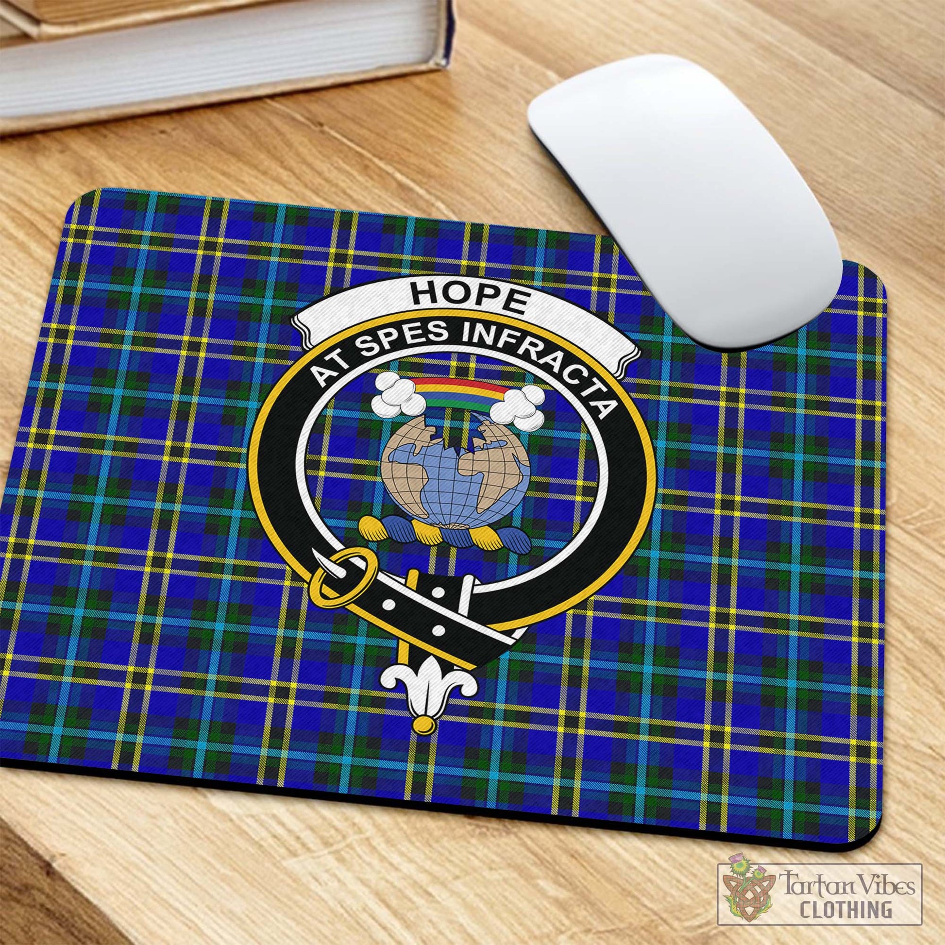 Tartan Vibes Clothing Hope Modern Tartan Mouse Pad with Family Crest
