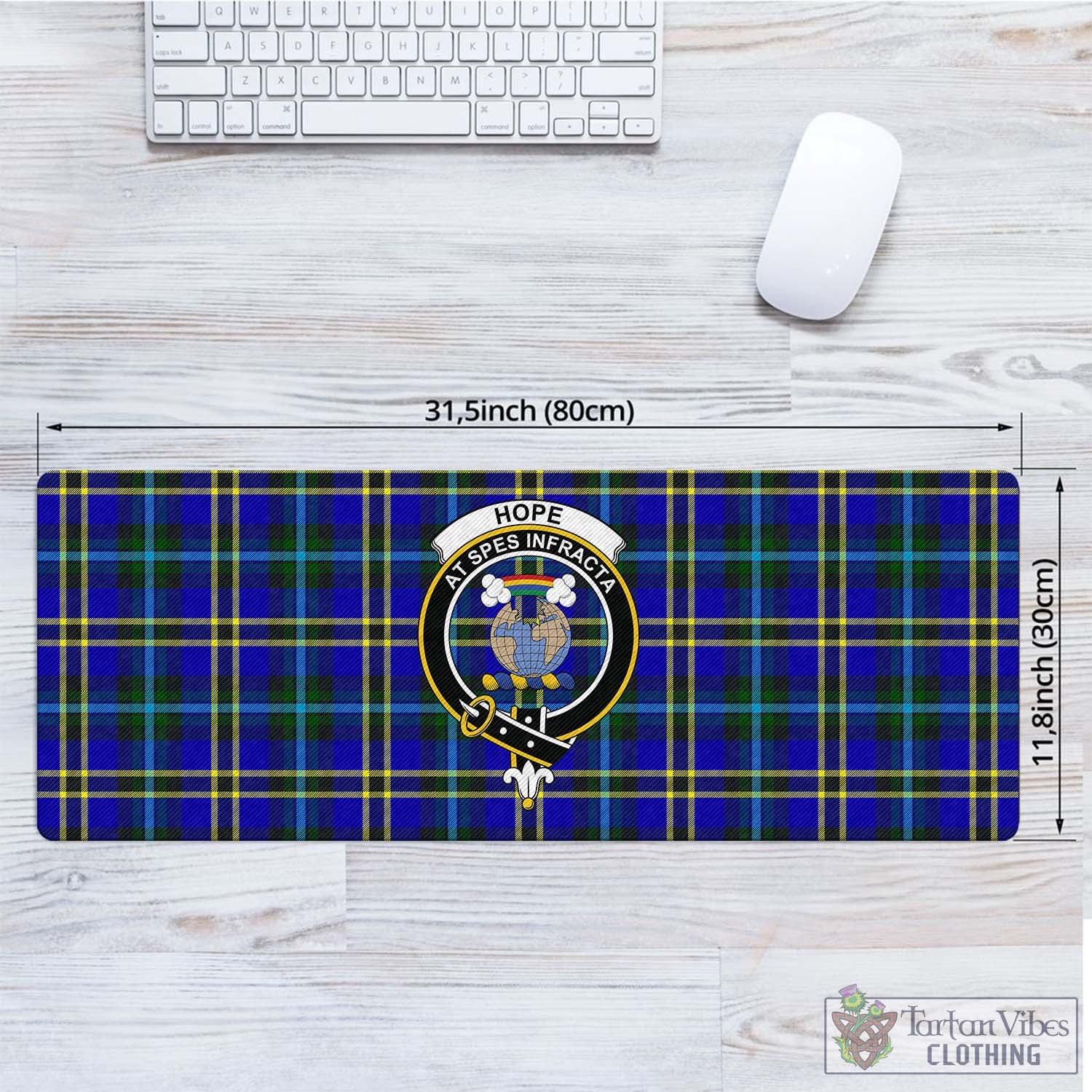 Tartan Vibes Clothing Hope Modern Tartan Mouse Pad with Family Crest
