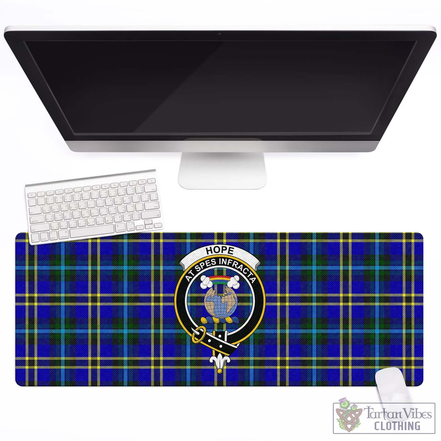 Tartan Vibes Clothing Hope Modern Tartan Mouse Pad with Family Crest