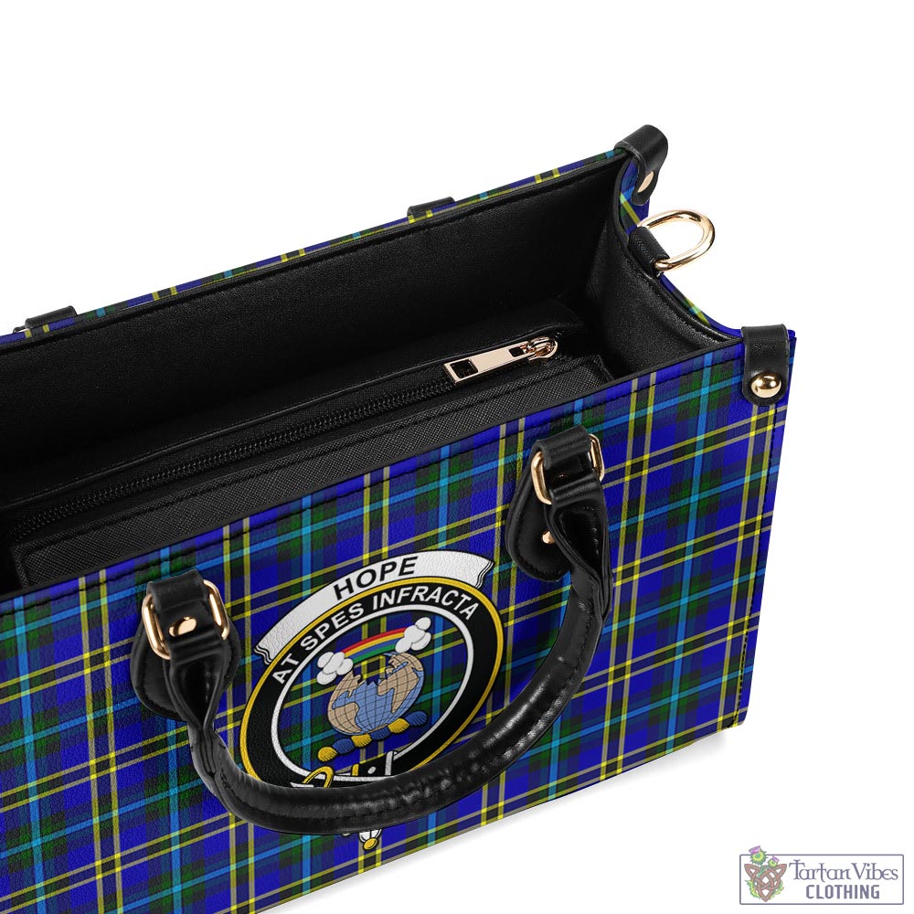 Tartan Vibes Clothing Hope Modern Tartan Luxury Leather Handbags with Family Crest