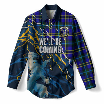 Hope Scotland Tartan Women Casual Shirt WC2026 Football - We'll Be Coming