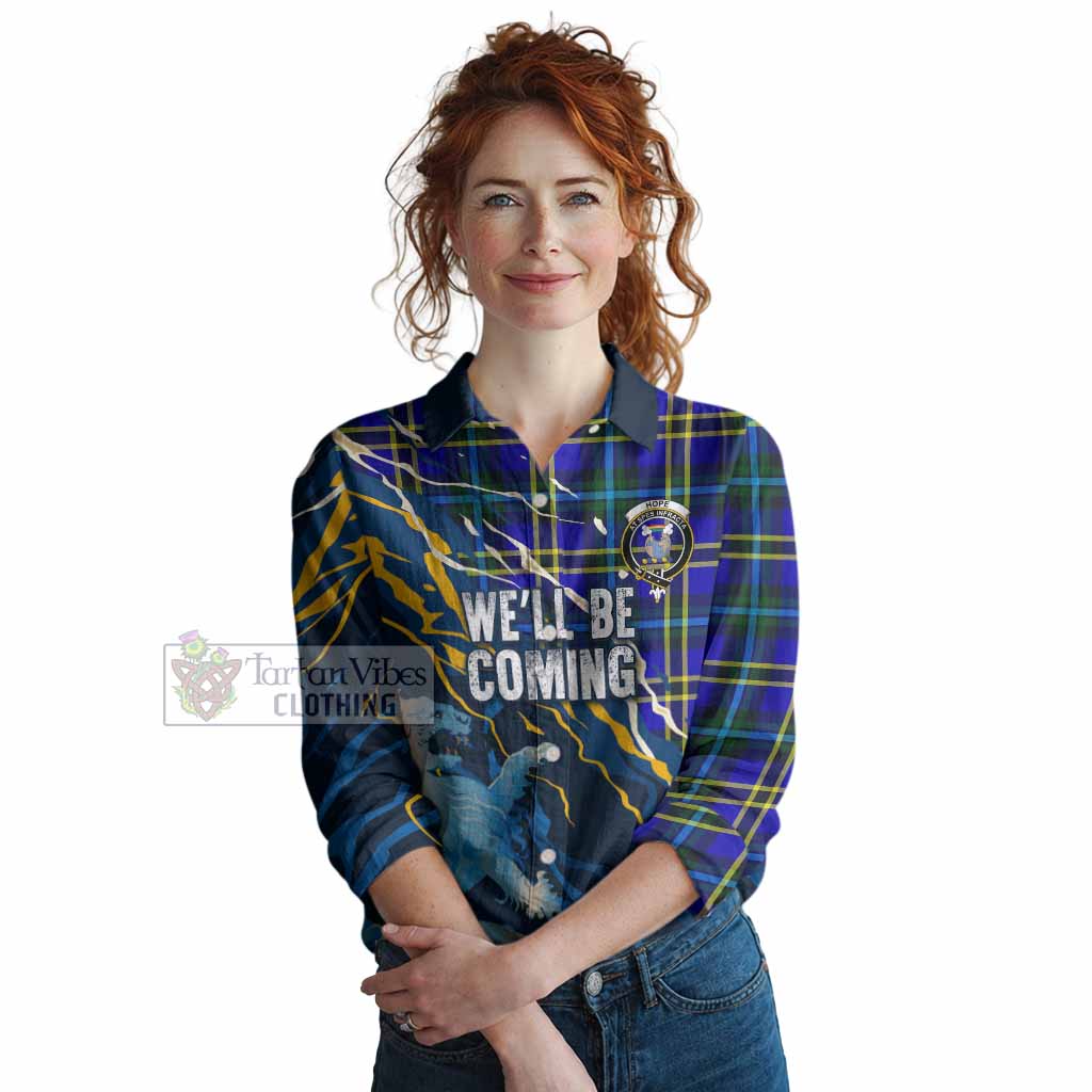 Hope Scotland Tartan Women Casual Shirt WC2026 Football - We'll Be Coming